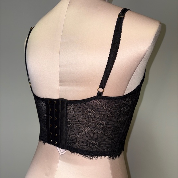Victoria's Secret Black Lace Longline Bralette 32D - Picture 2 of 6